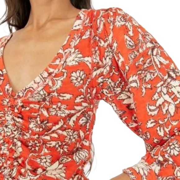 Free People Say The Word Top / Ruby Red Combo Size Small NWT - Picture 4 of 12